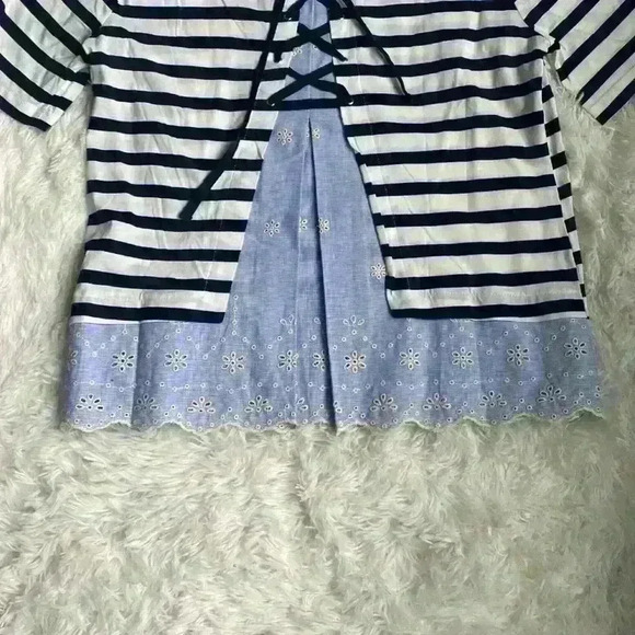 Sanctuary, navy blue and white stripe top. Size large.  Twofer style.  NWT. - Picture 5 of 5